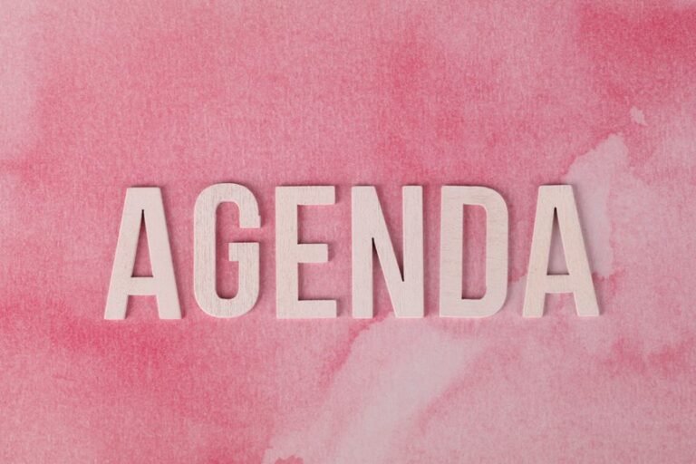 organizational tips for agendas